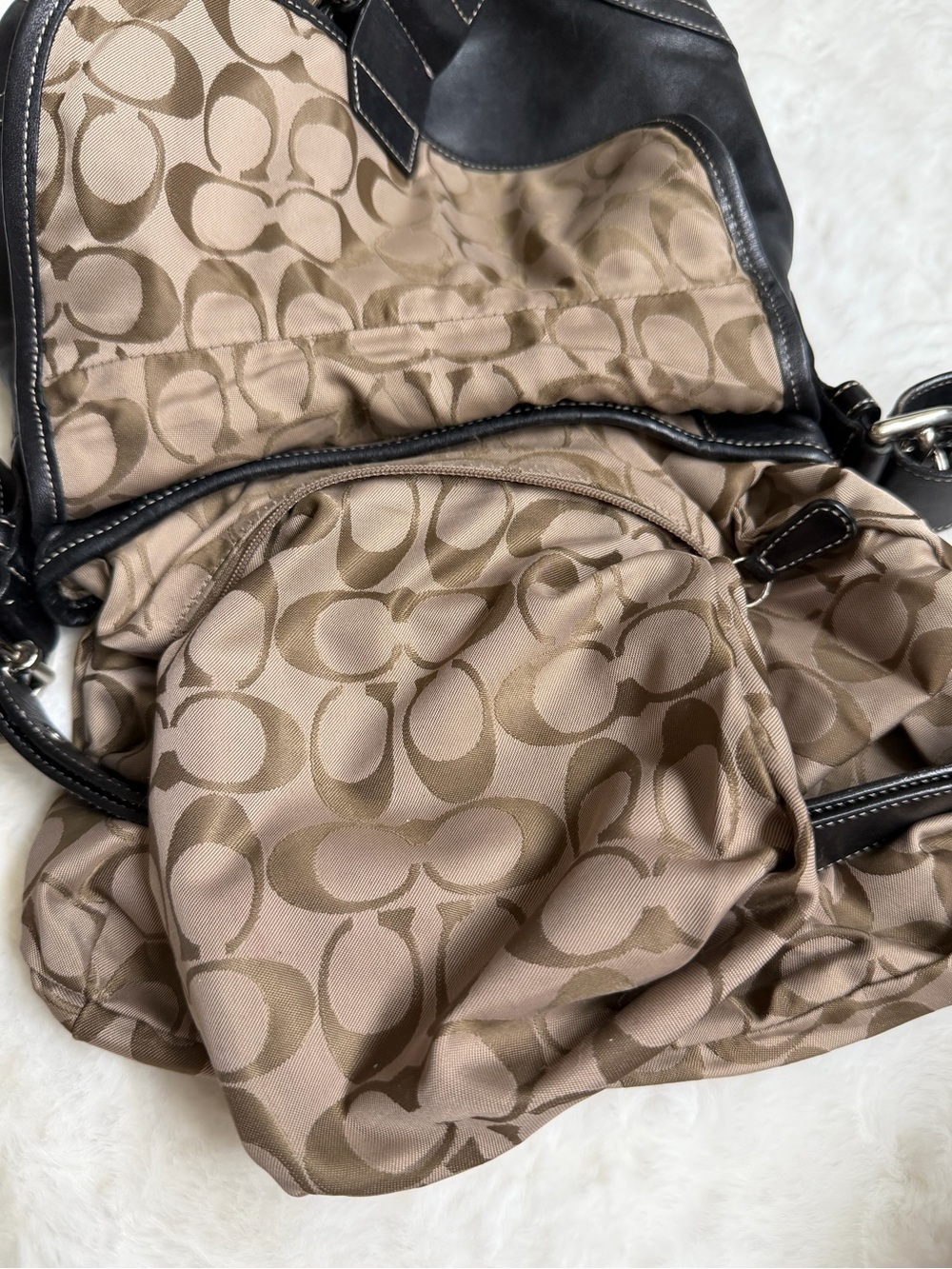 Coach Black Leather Shoulder Bag with Buckle Detail - Picture 14 of 16